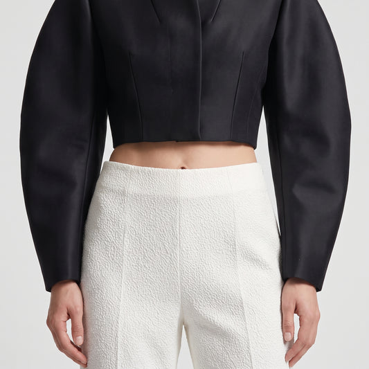 Textured Tailored Ankle Trousers