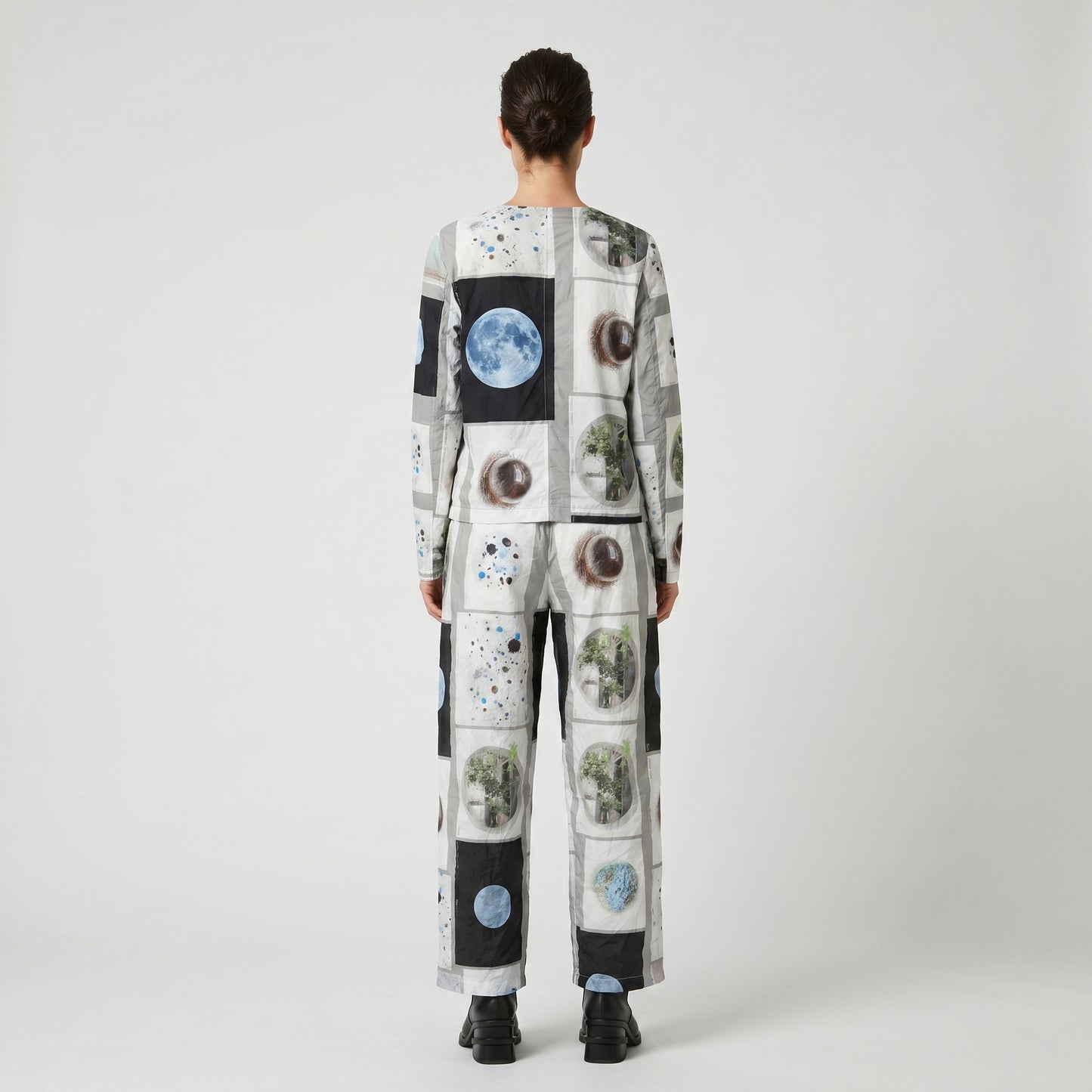 Graphic Print Wide Leg Trousers