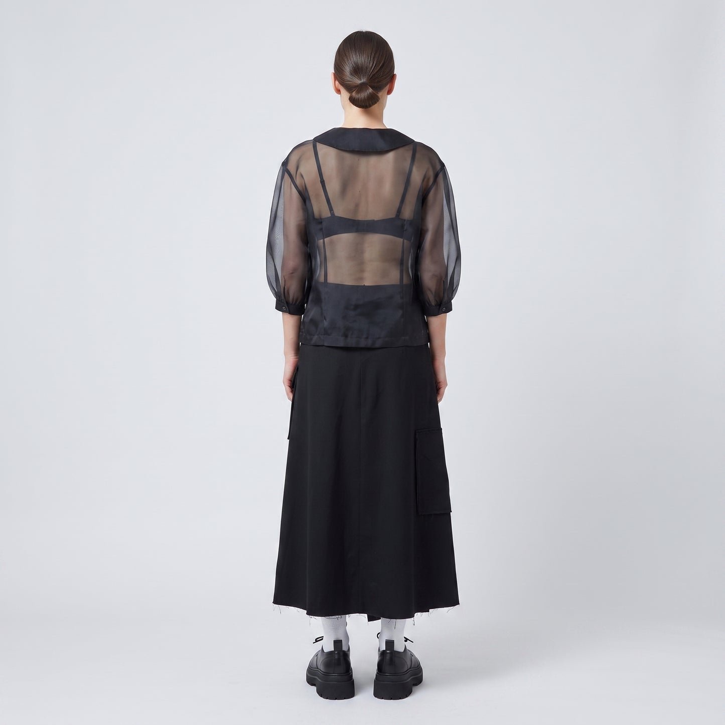 Sheer Peter Pan Collar Blouse