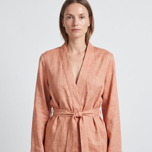 Textured Belted Wrap Jacket