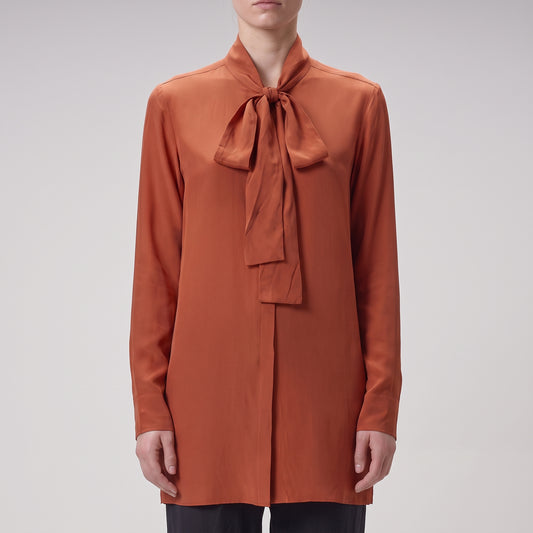 Silk Pussybow Tie Blouse