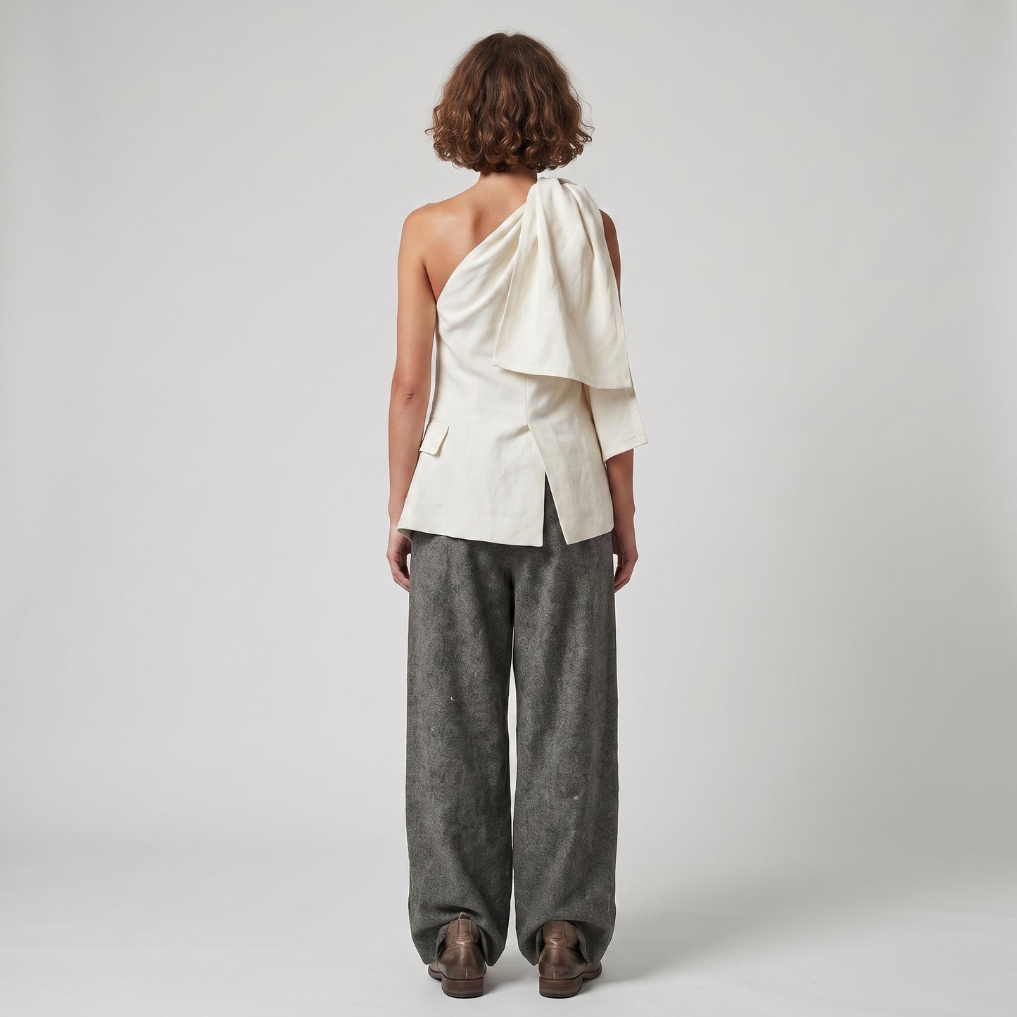 Draped Architectural Sleeveless Vest