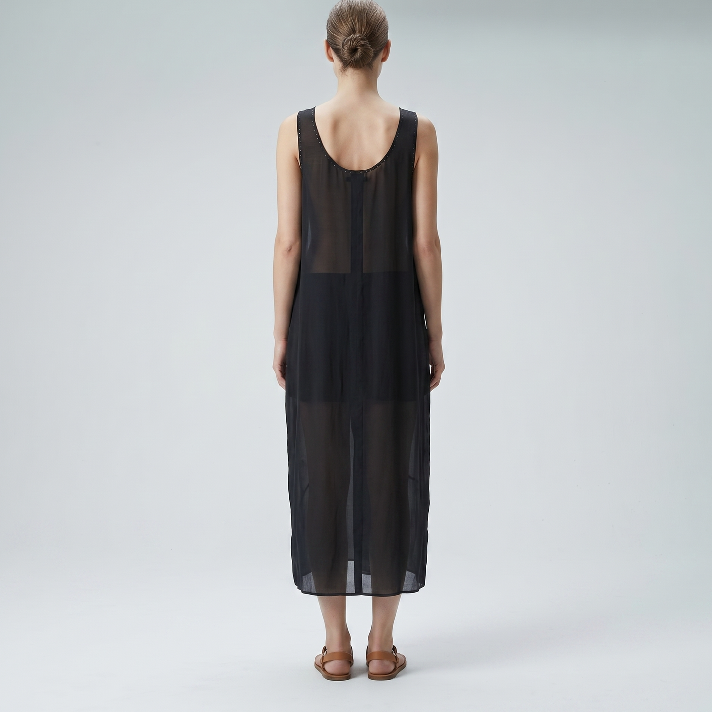 Sheer Black Sleeveless Tunic
