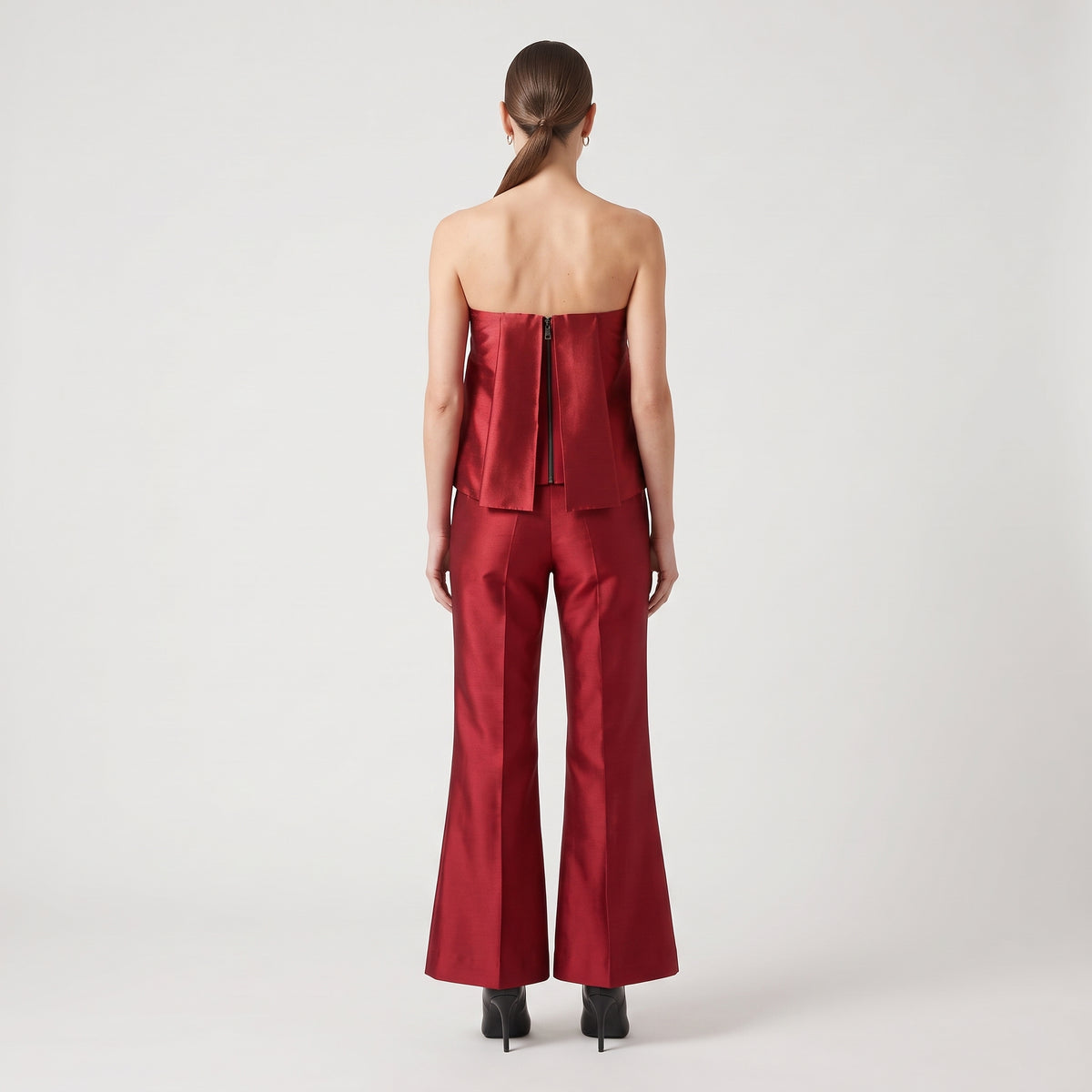 Satin Strapless Peplum Corset Top