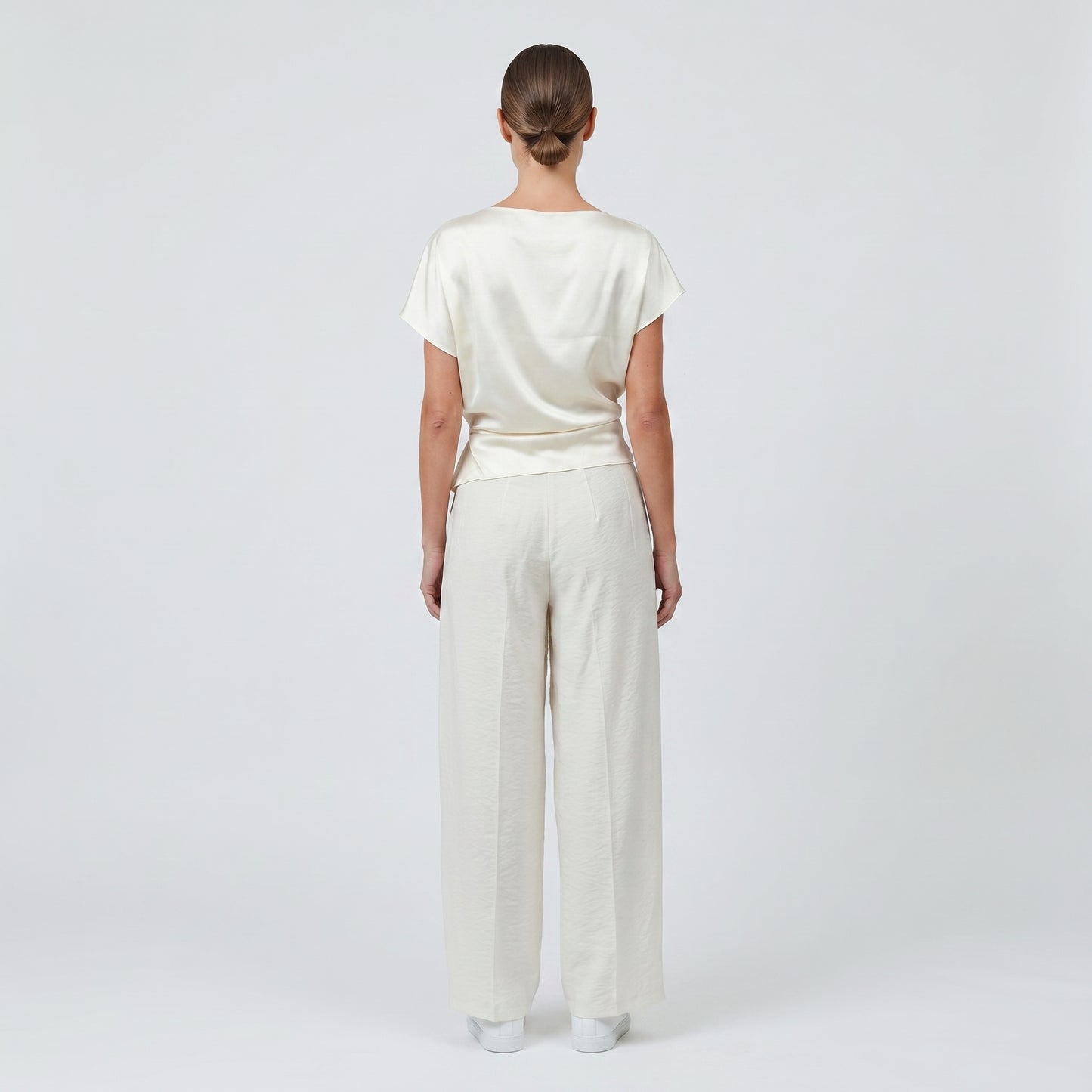 Elegant Silk Bow Detail Top