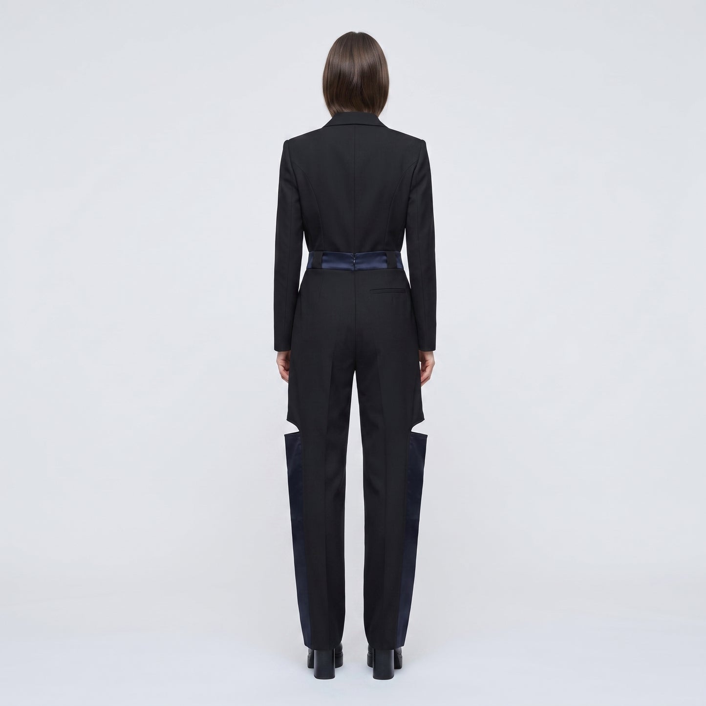 Contrast Paneled Tailored Trousers