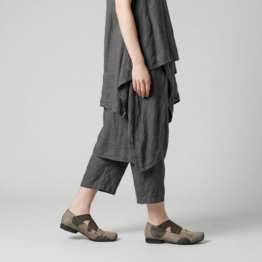 Distressed Leather Ballet Flats
