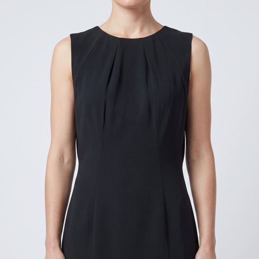 Tailored Sleek Black Sheath Dress