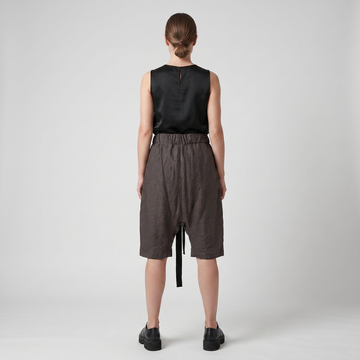 Textured Drawstring Tailored Shorts