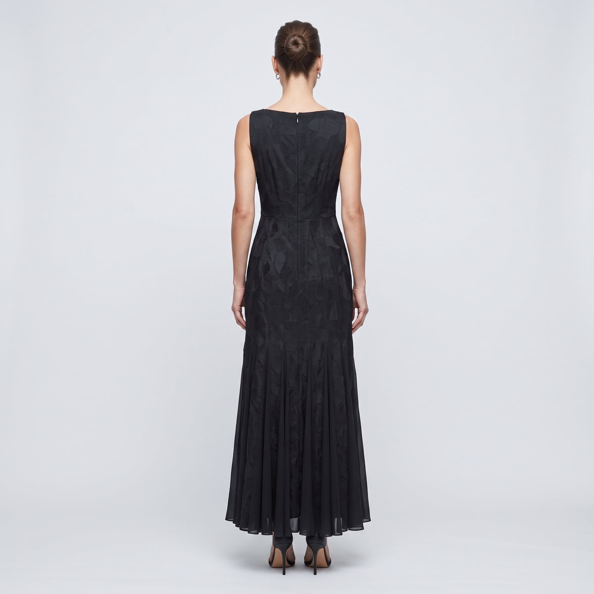 Sleeveless Textured Fit-and-Flare Dress
