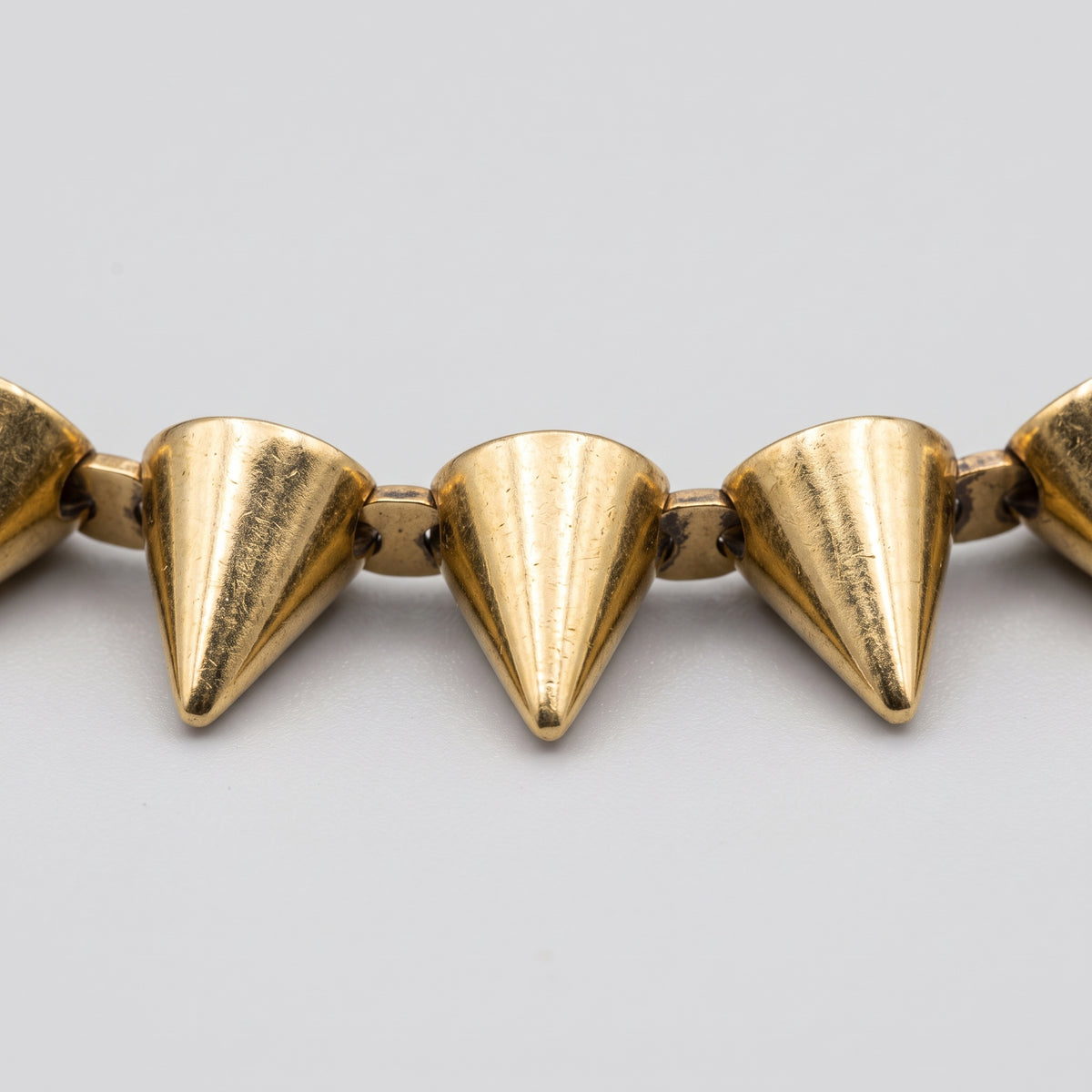 Gold Tone Spiked Statement Necklace