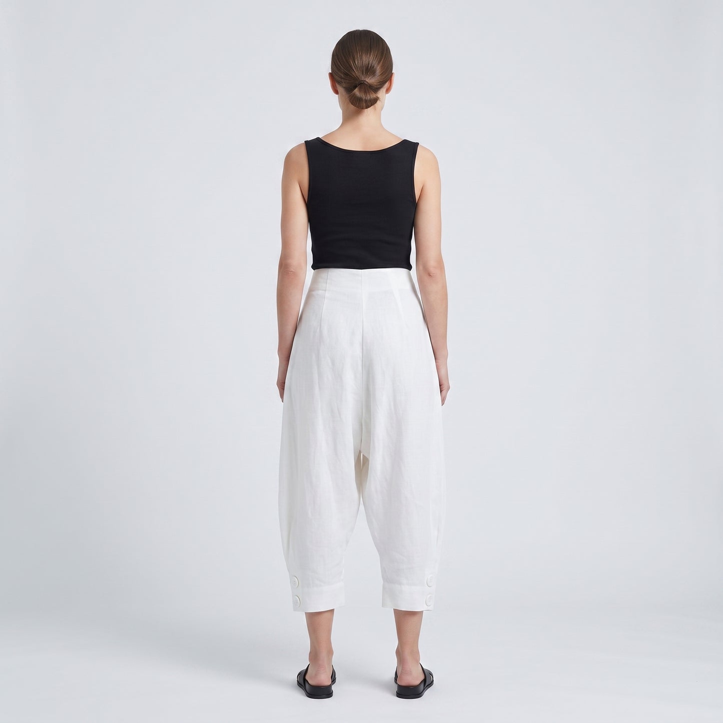Tailored Linen Cropped Trousers