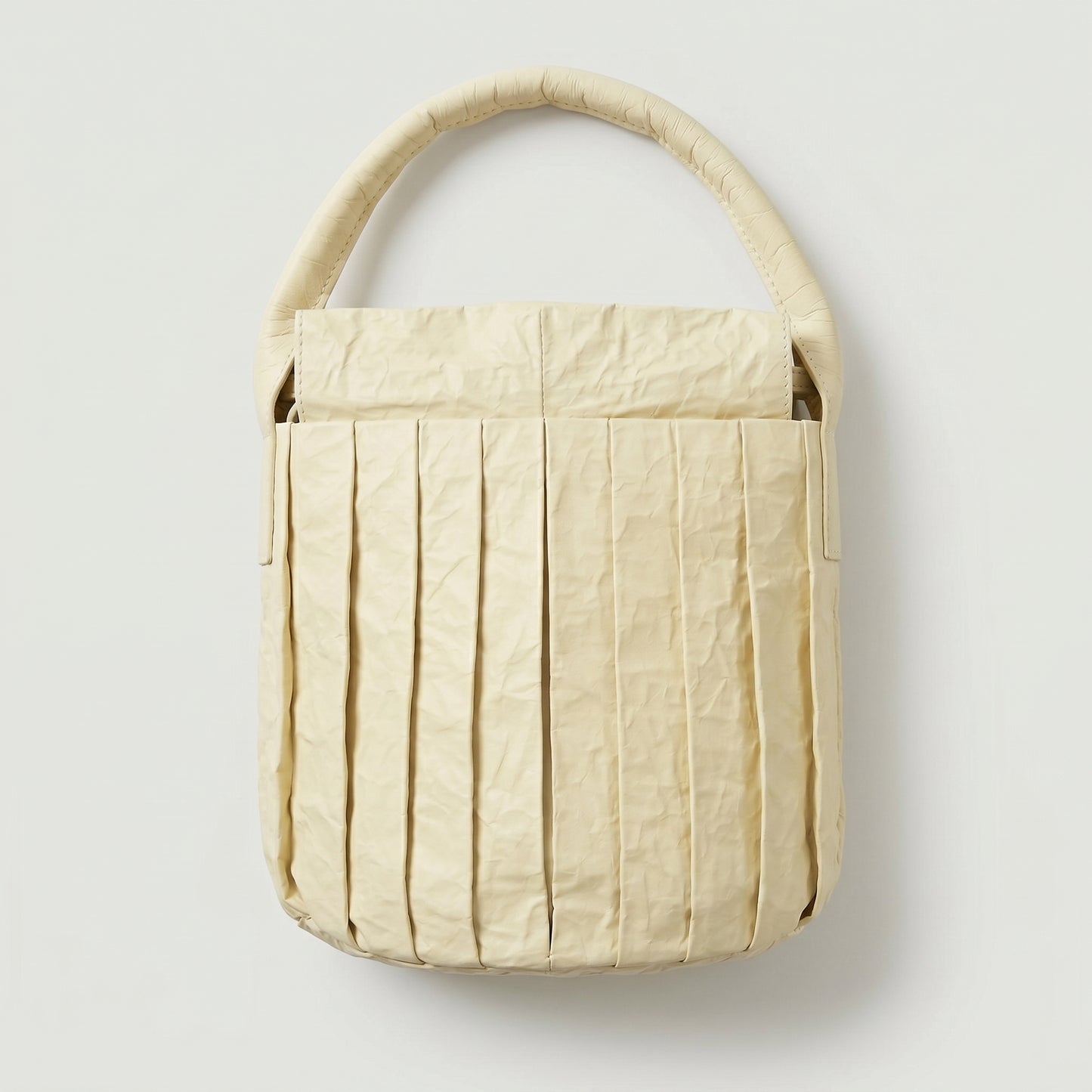 Pleated Crinkled Bucket Bag
