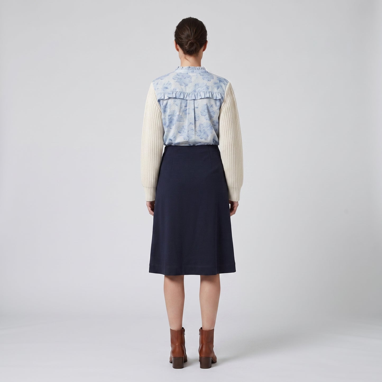 Minimalist Navy Wrap Skirt