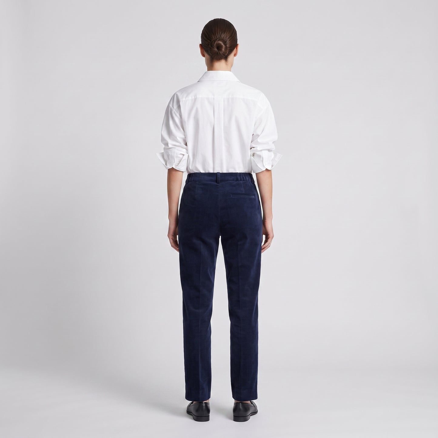 Navy Corduroy Tailored Trousers
