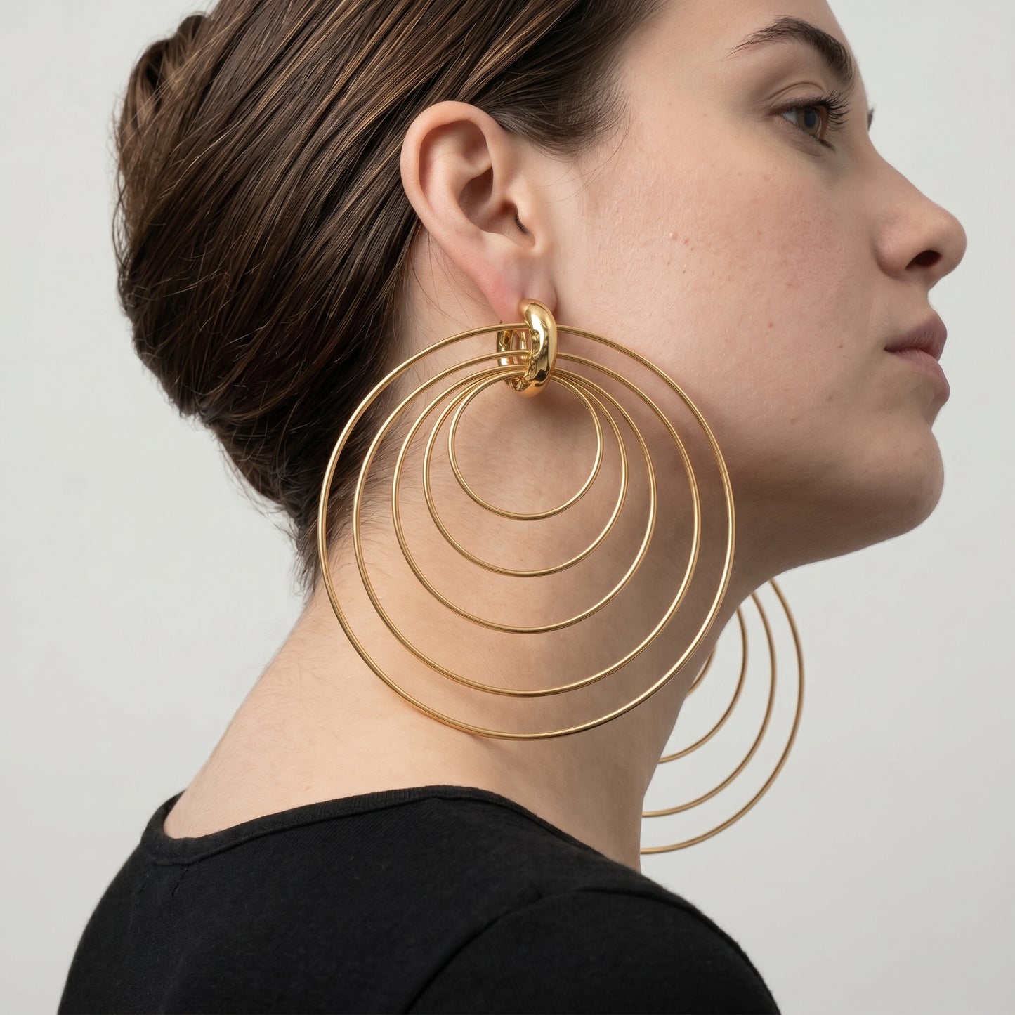 Sculptural Gold Multi-Hoop Earrings