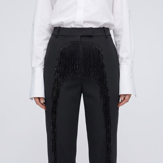 Beaded Fringe Tailored Trousers