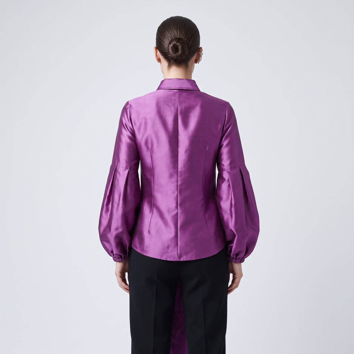 Satin Bow Detail Crop Blouse