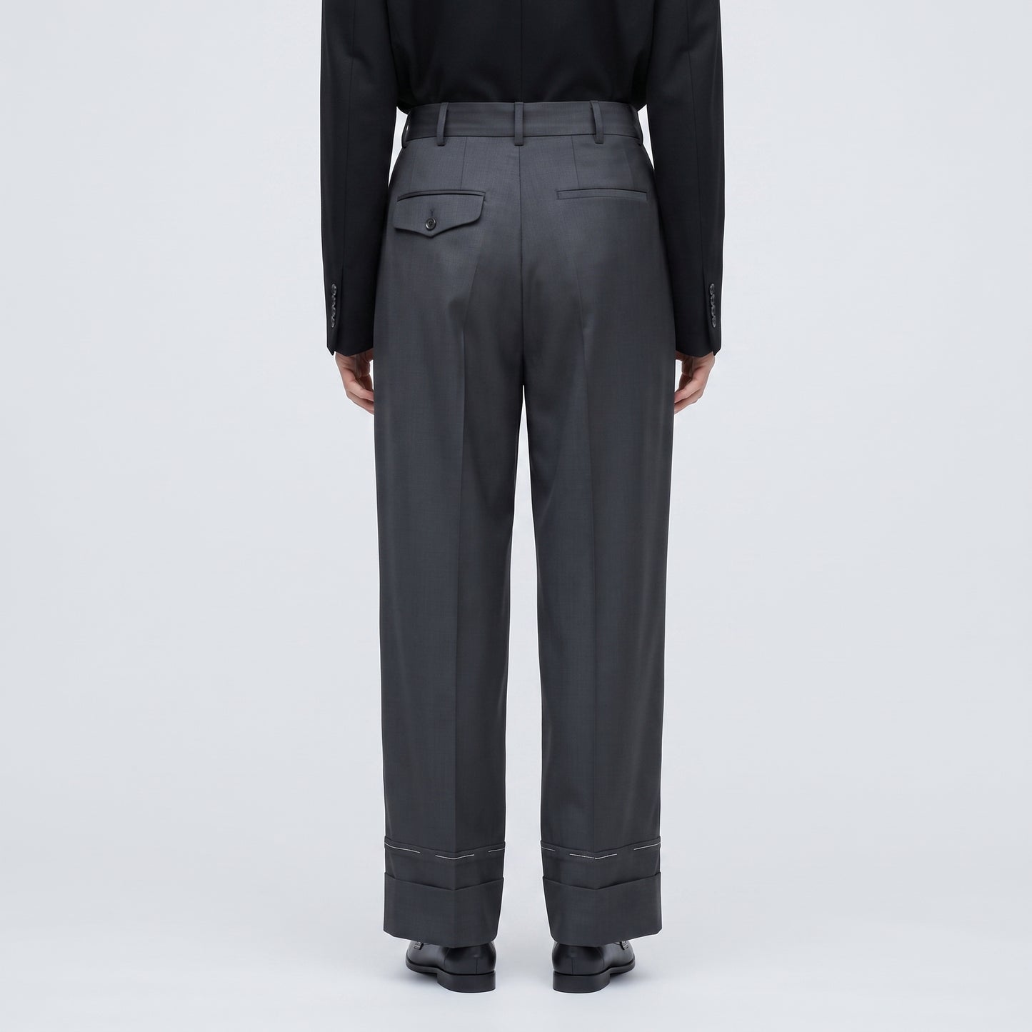 Tailored Charcoal Pleated Trousers