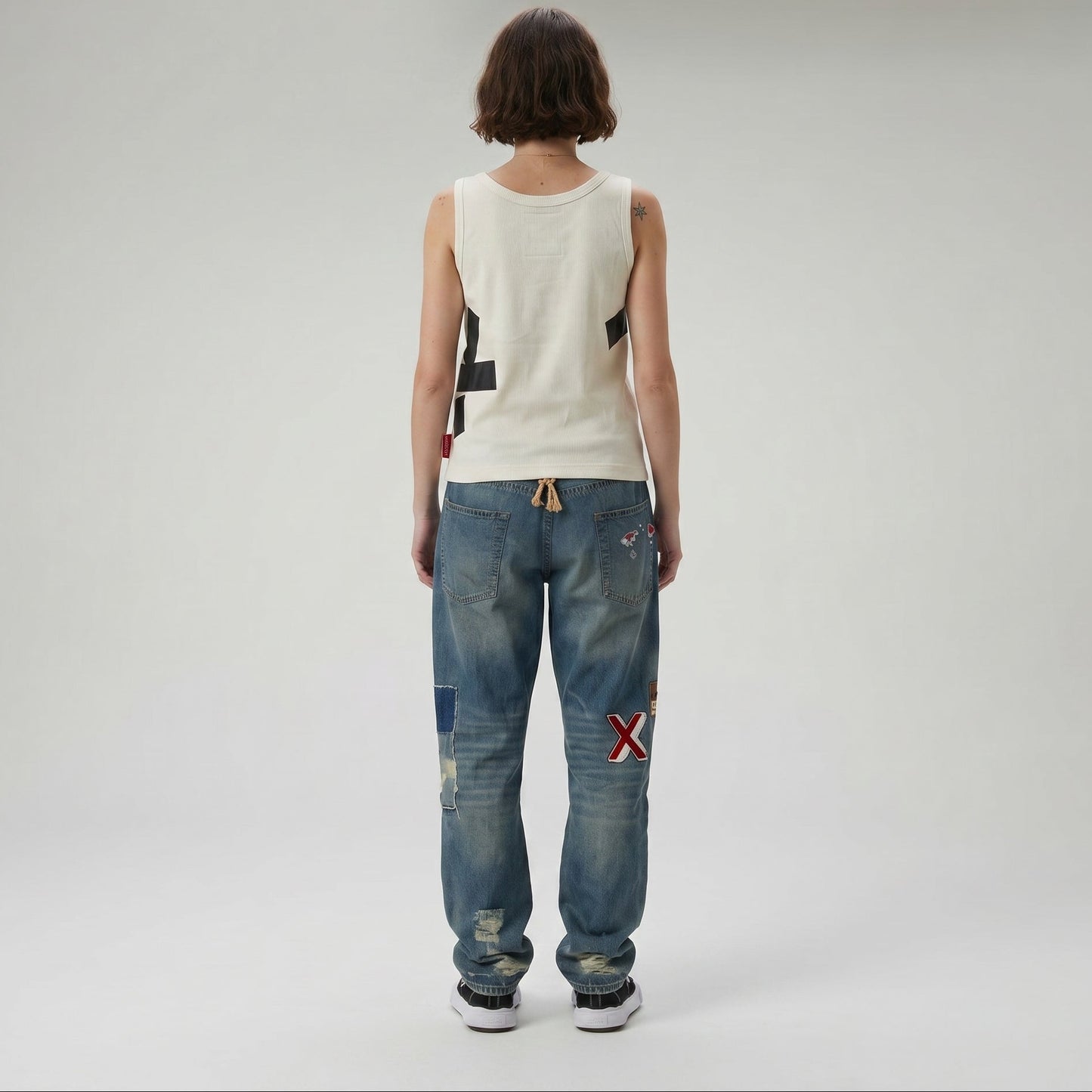 Layered Satin Graphic Tank Top
