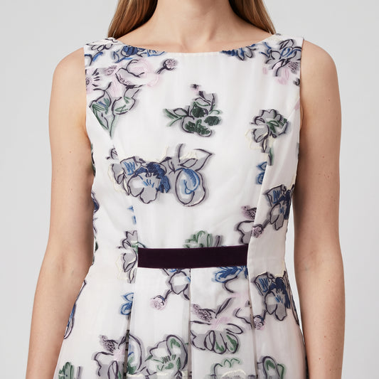 Floral Embroidered A-Line Dress