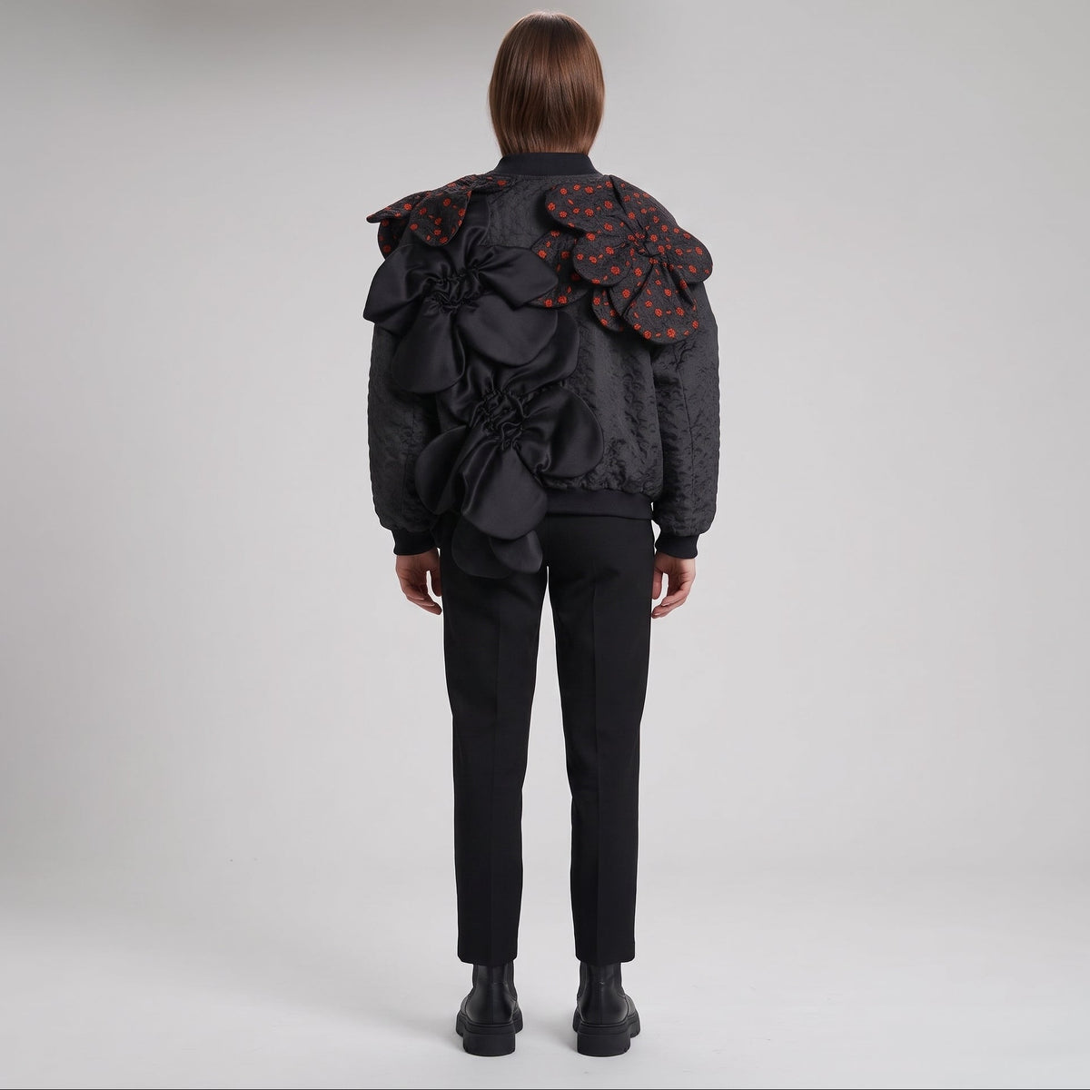Floral Embellished Statement Bomber