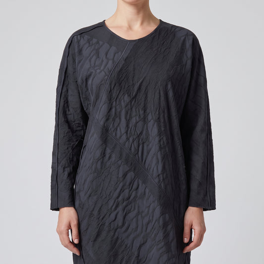Textured Panel Crewneck Top