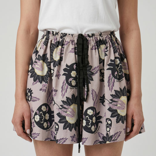 Floral Print Elastic Drawstring Shorts