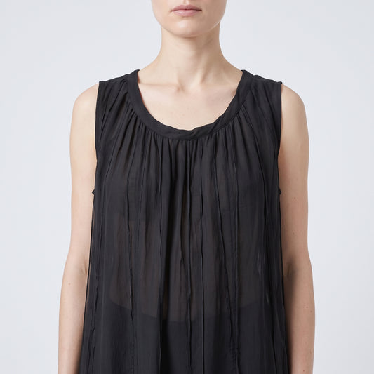 Black Fringe Detailed Sleeveless Top
