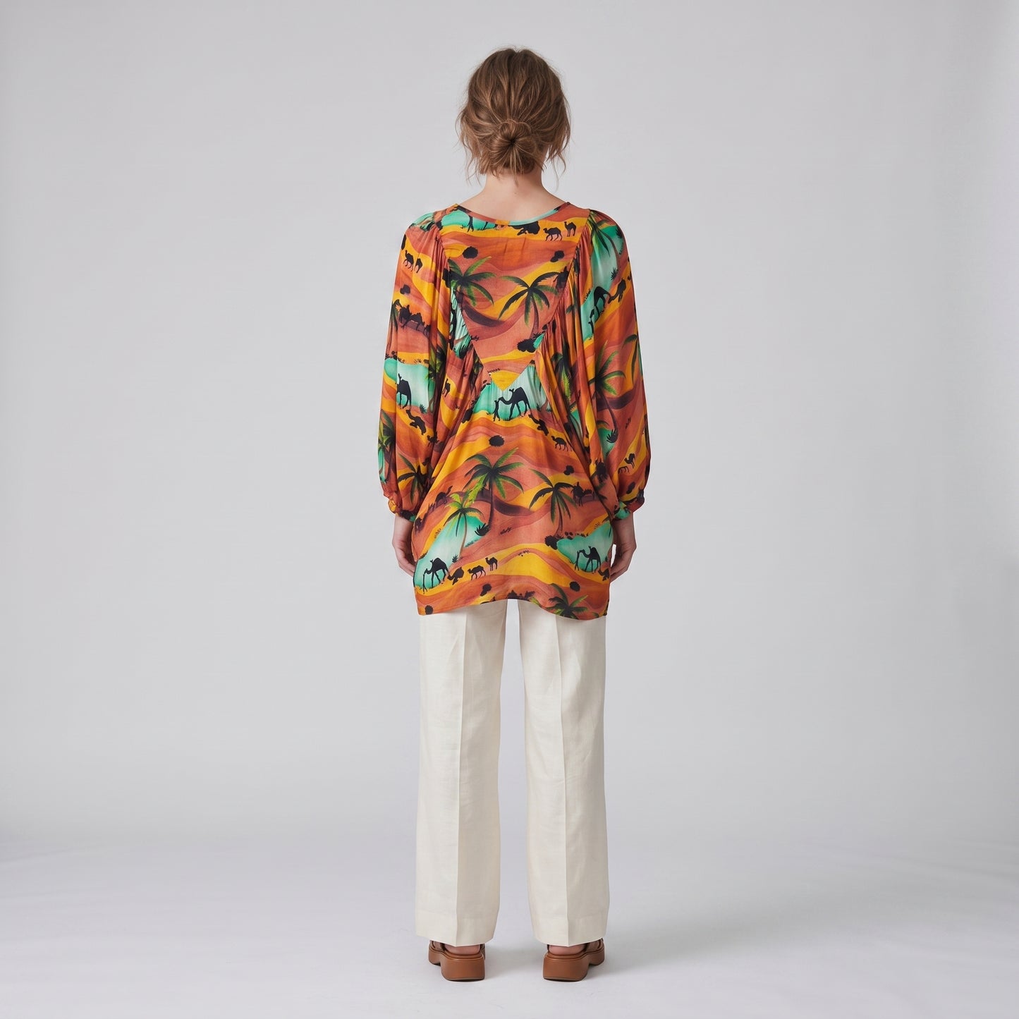 Printed Desert Landscape Blouse
