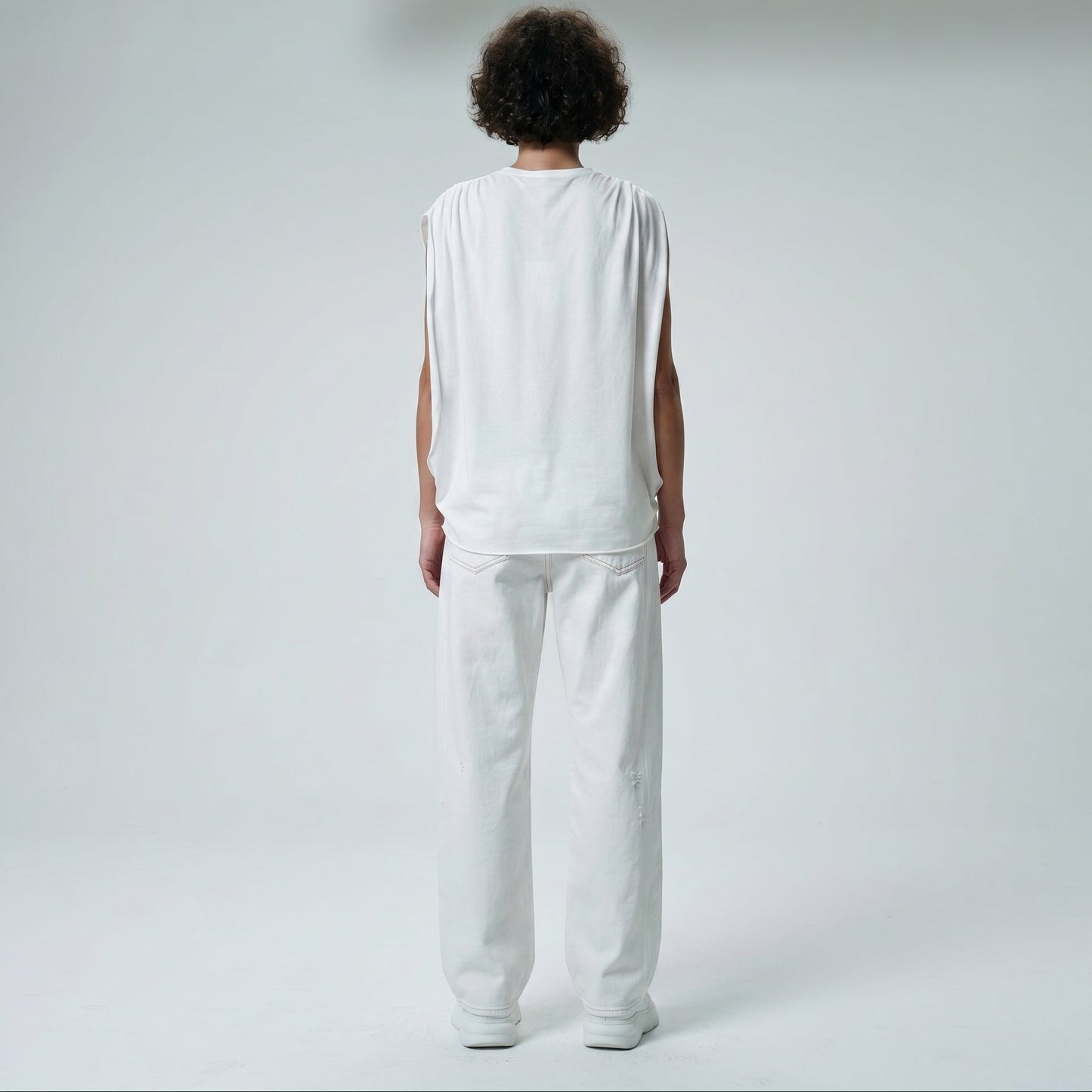 Minimalist Pleated Shoulder Tank