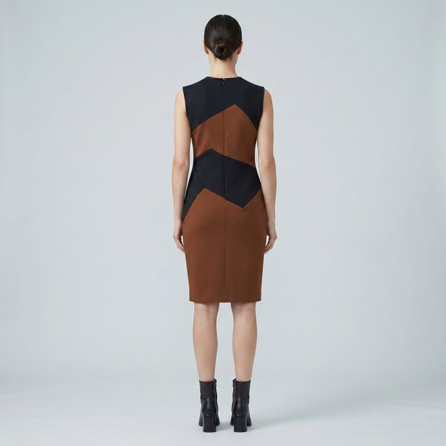 Geometric Color-Block Knit Dress