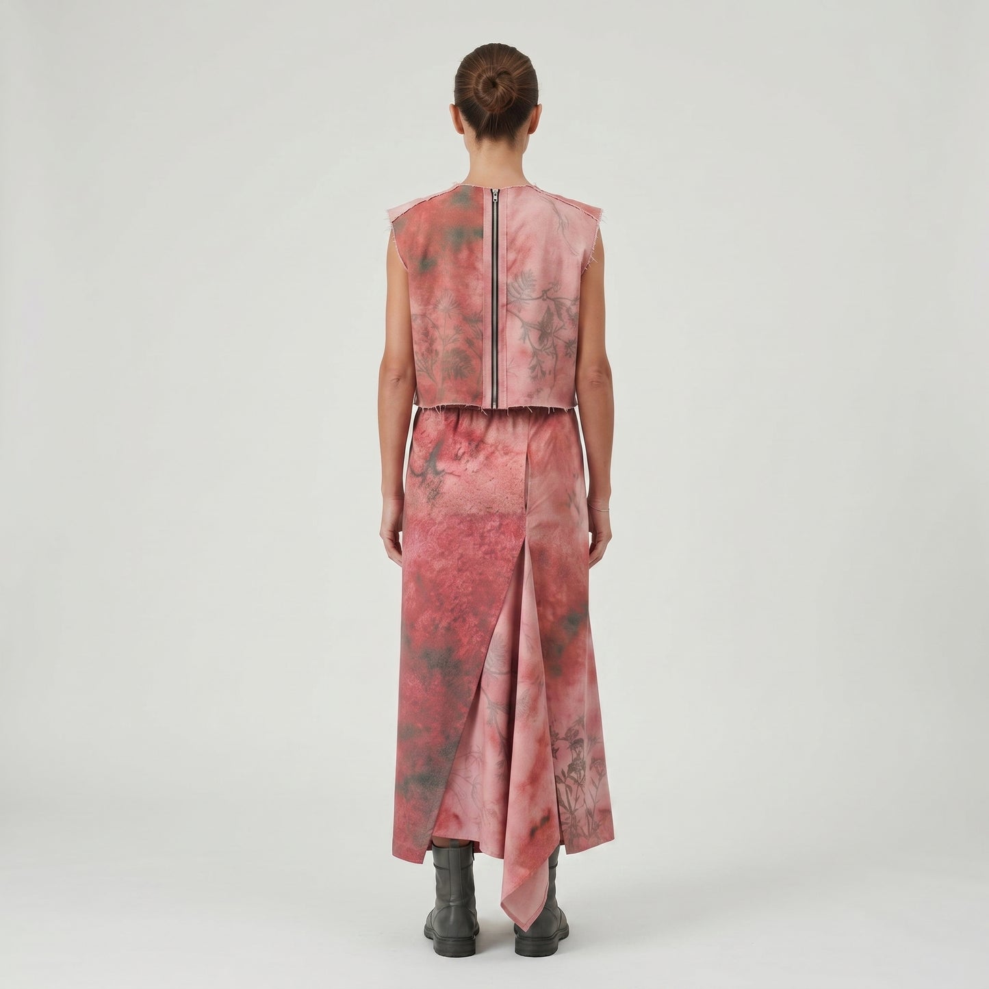 Abstract Printed Asymmetric Skirt