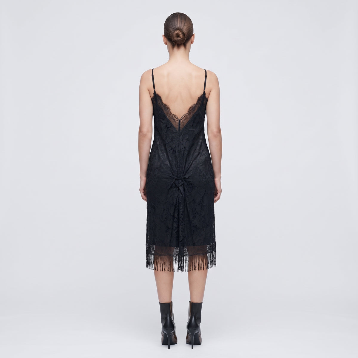 Embroidered Lace Fringe Slip Dress