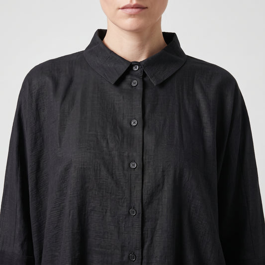 Relaxed Oversized Black Shirt
