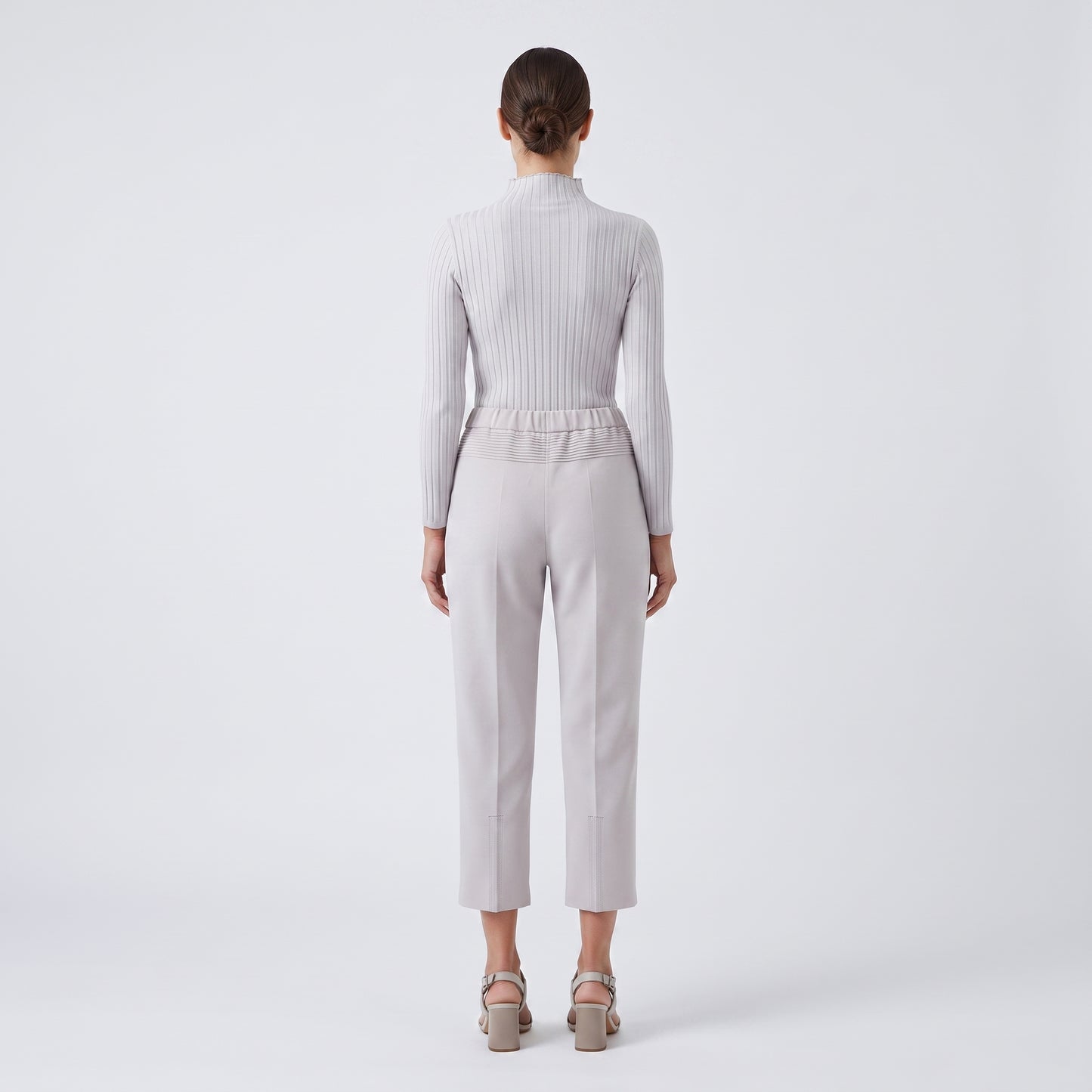 Tailored High-Waisted Elastic Trousers