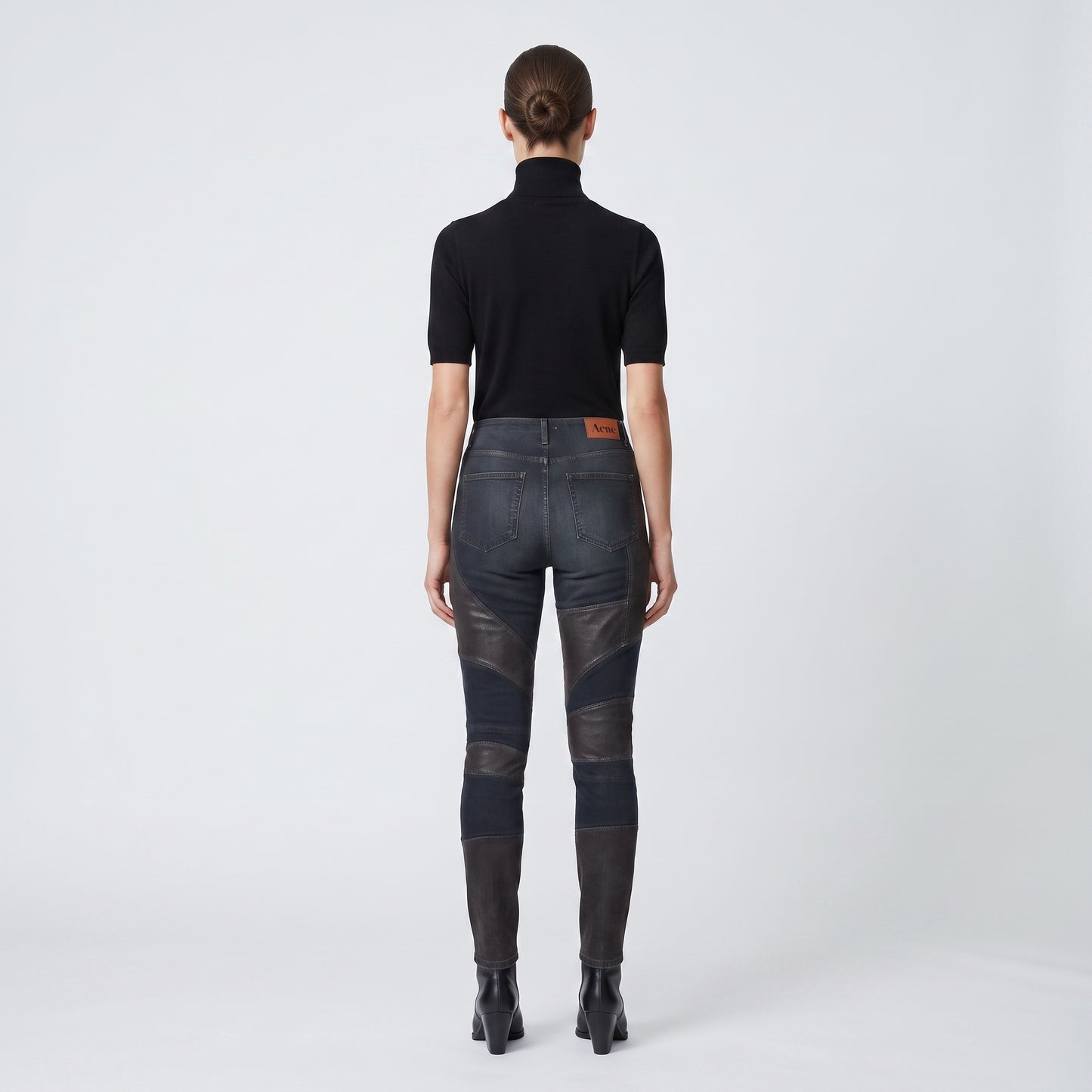 Patchwork Denim Skinny Jeans