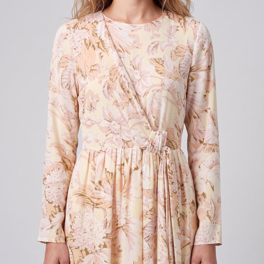 Floral Print Wrap Maxi Dress
