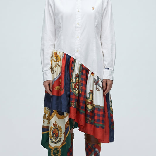 Asymmetric Scarf Detail Shirt Dress