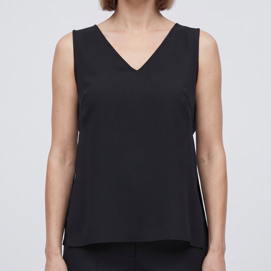 Sleeveless Tailored V-Neck Top