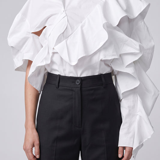 Tailored Black Cropped Trousers