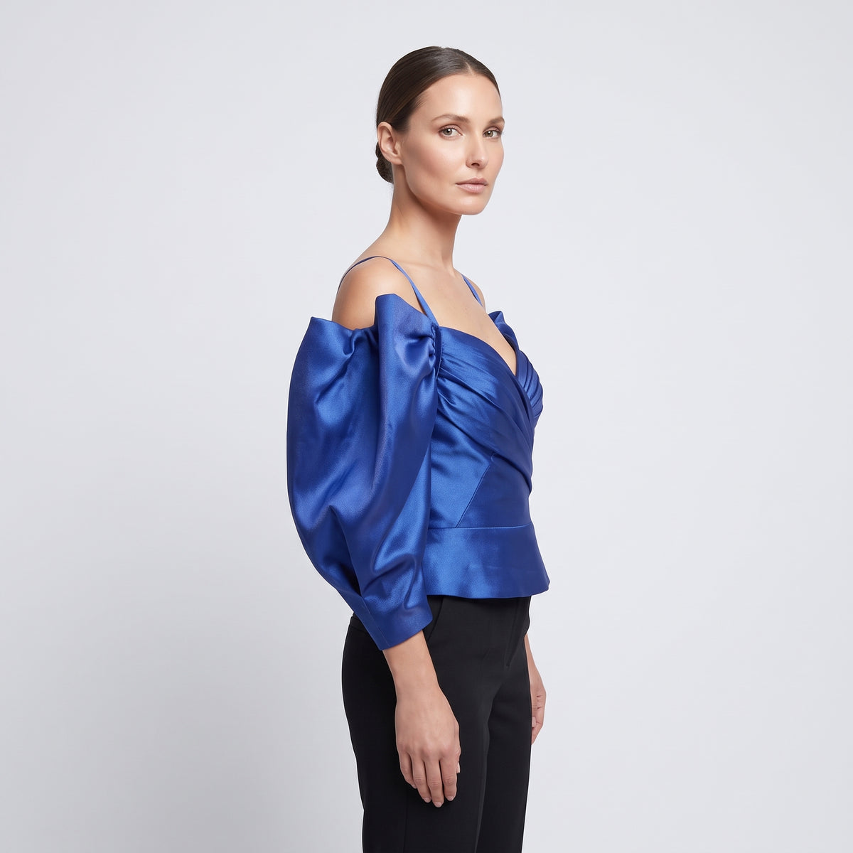 Royal Blue Statement Puff Top