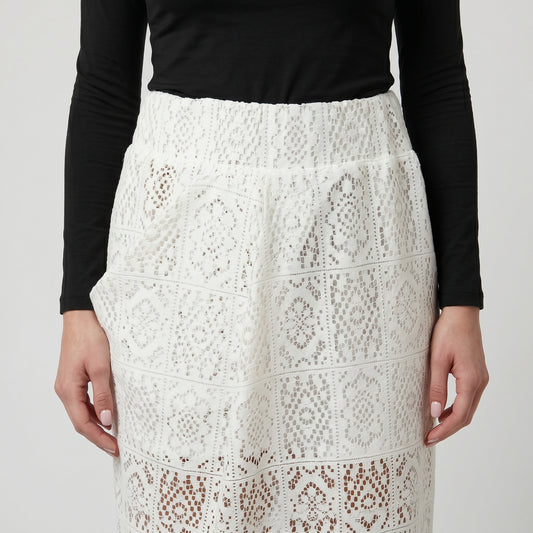 Elegant Crochet Midi Wrap Skirt