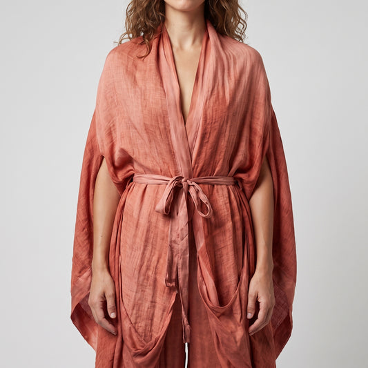Tie-Waist Silk Blend Kimono