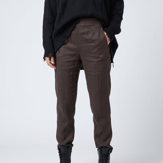 Tailored Dark Brown Slim Trousers