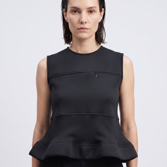 Structured Peplum Sleeveless Shell