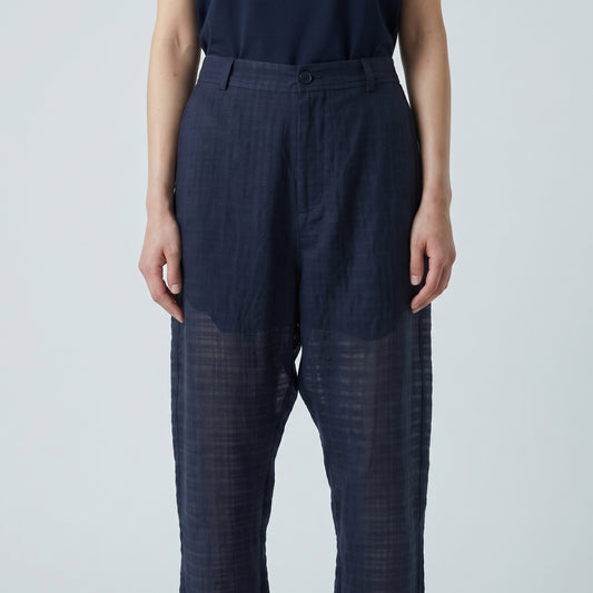 Tailored Navy Linen Trousers