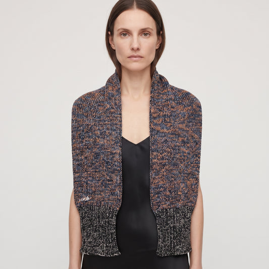 Marled Knit Ribbed Scarf