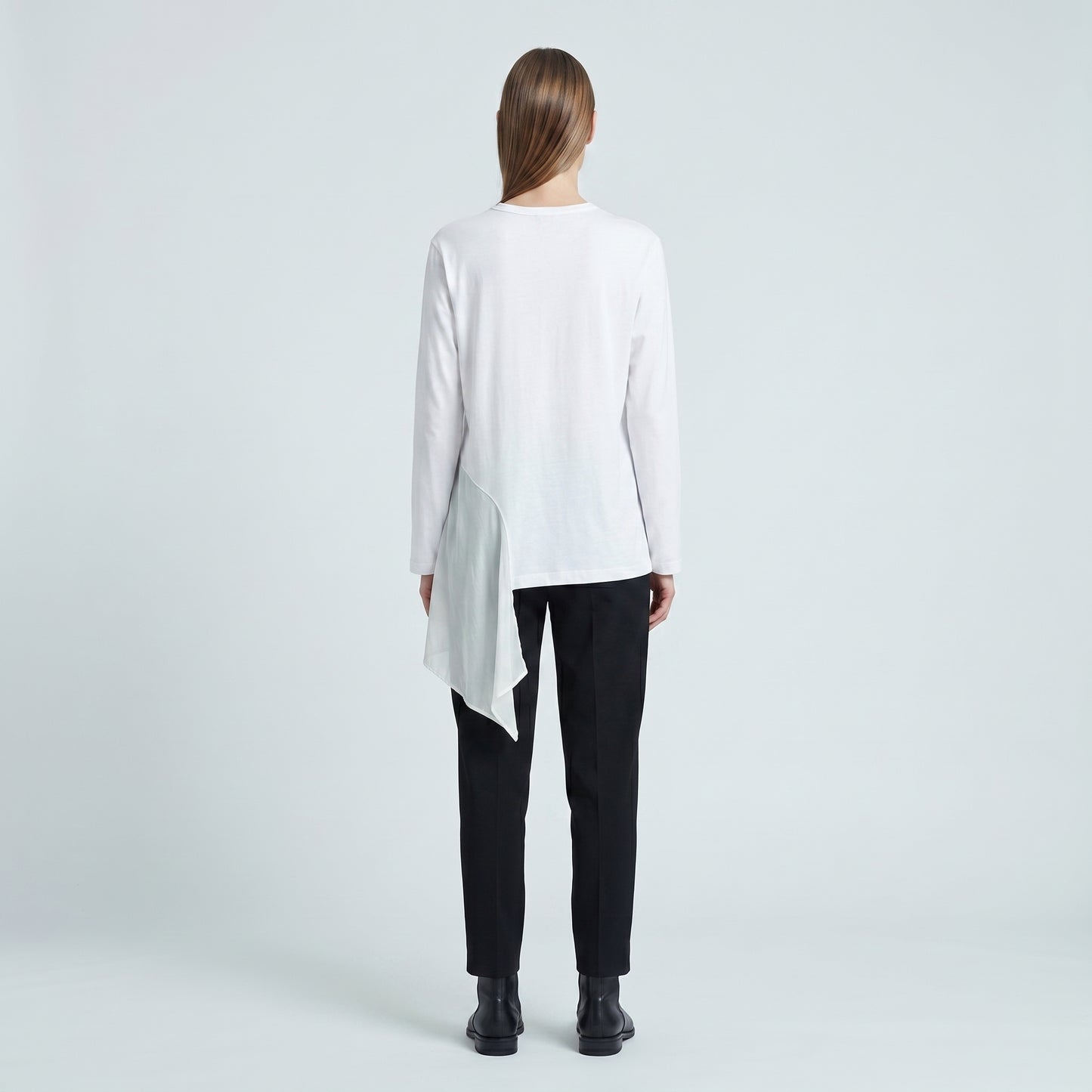 Asymmetric Draped Long Sleeve Top