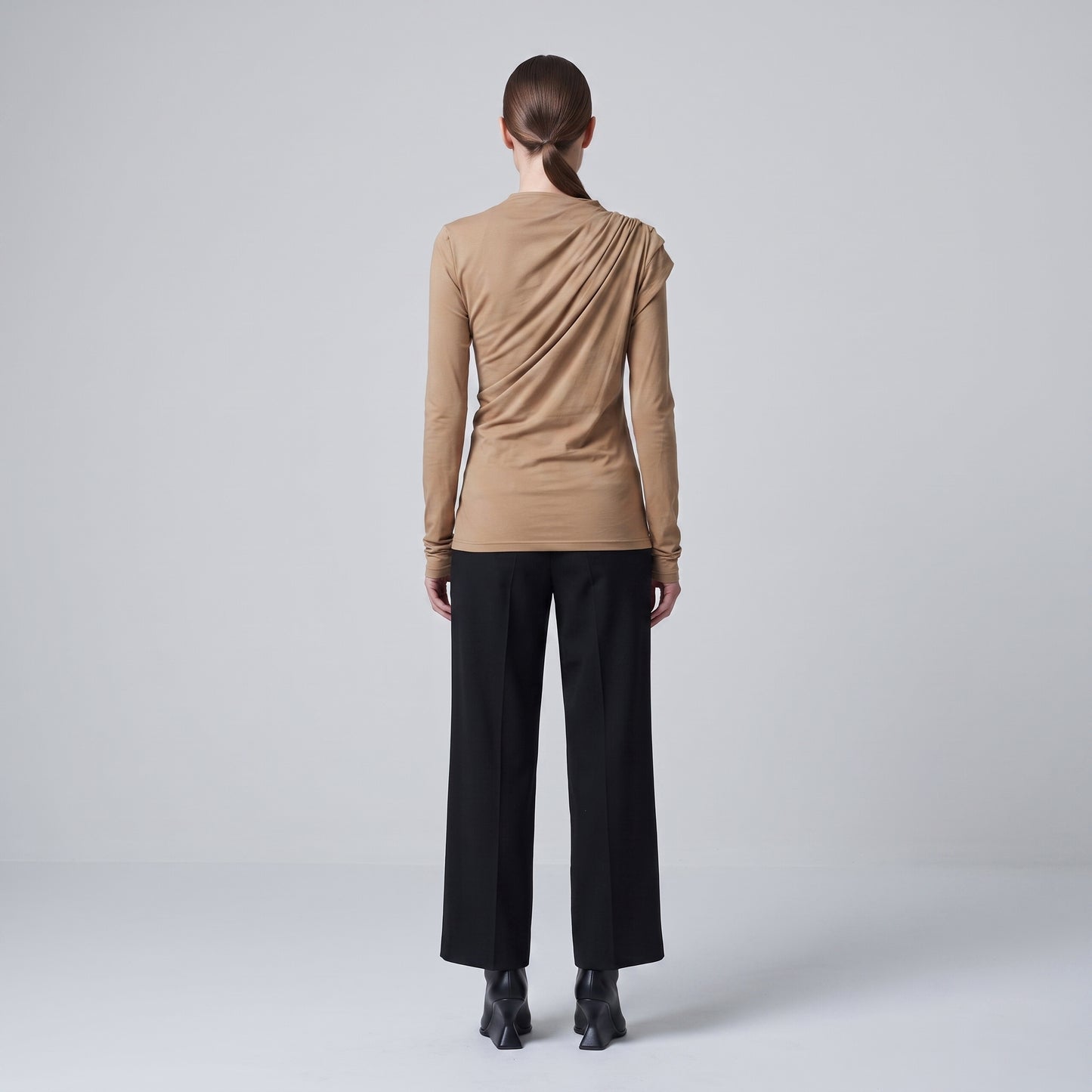 Ruched Long Sleeve Jersey Top